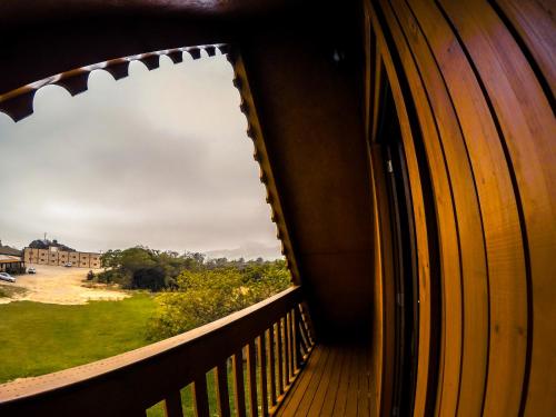 a view from the balcony of a house at Hotel Guerra - Pousada Montebelo in Jaguaruna