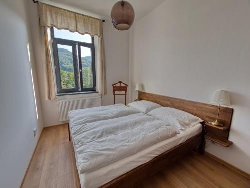 Een bed of bedden in een kamer bij Apartmány Klášterní 84