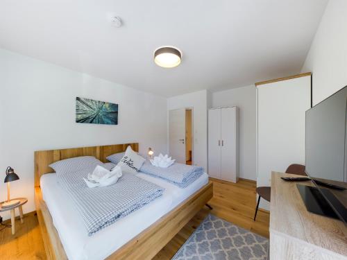 Кровать или кровати в номере Lieblingsort