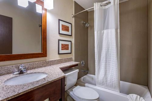 a bathroom with a sink and a toilet and a shower at Comfort Inn Nashville West in Nashville