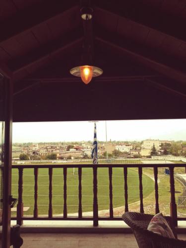 a view from a porch with a view of the water at oniron in Sidirokastro