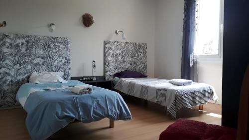 Postel nebo postele na pokoji v ubytování CONDRIEU T3 Climatisé 2ème étage