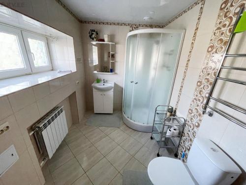 Koupelna v ubytování Samanta Apartaments