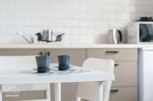 Kuchyň nebo kuchyňský kout v ubytování Hostel Katowice Centrum