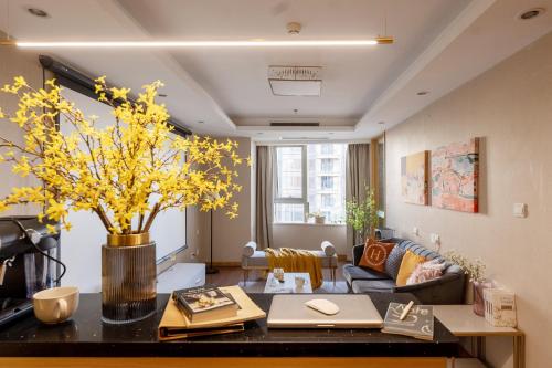 Χώρος καθιστικού στο Tianjin G'apartment - Five Great Avenues