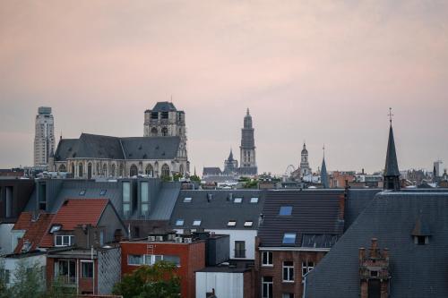 a view of a city with buildings and roofs at Citybox Antwerp in Antwerp
