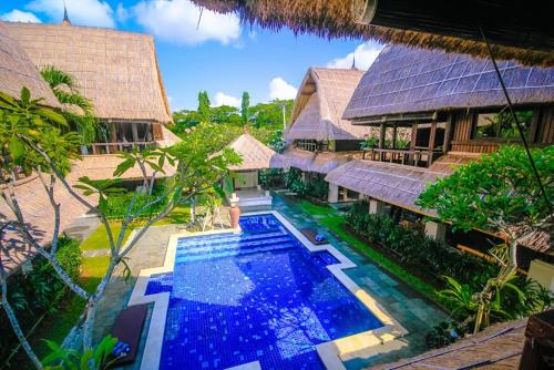an aerial view of a villa with a swimming pool at Radiant Jepun Villa in Legian