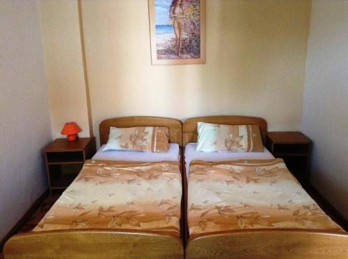 A bed or beds in a room at Ubytovanie Anka Sučanská