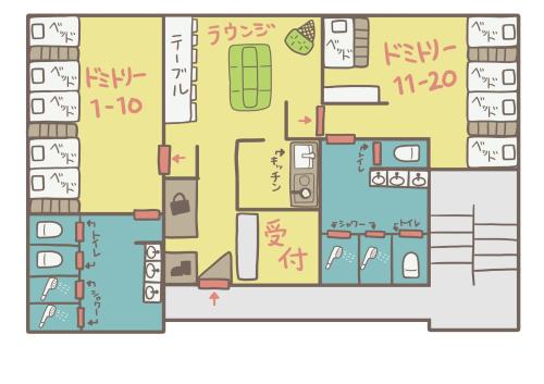 a floor plan of a condo with a pool at ゲストハウス岐阜羽島心音 Guest House Gifuhashima COCONE in Hashima