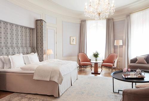 Säng eller sängar i ett rum på Hotel Diplomat Stockholm