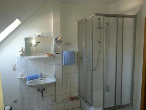 Koupelna v ubytování Pension Haus Butz