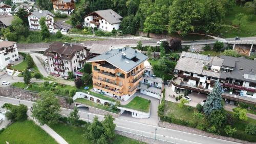an overhead view of a building in a city at Villa Hubertus in Ortisei