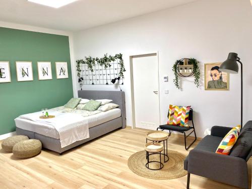 A bed or beds in a room at Design Apartment Vienna