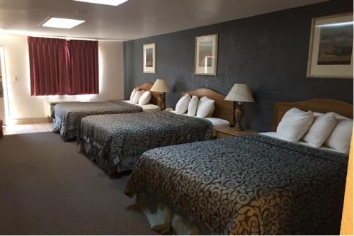 Säng eller sängar i ett rum på Hebbronville Executive Inn