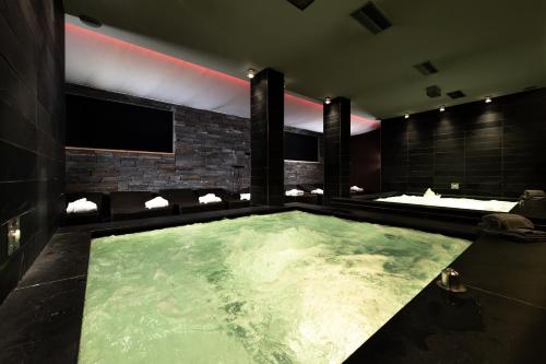 a bath room with a large pool of water at Sport Hotel S. Vigilio in Moena