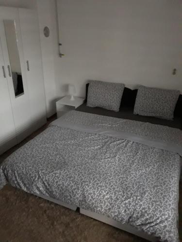 1 dormitorio con 1 cama grande en una habitación en Apartman Sara, en Sarajevo