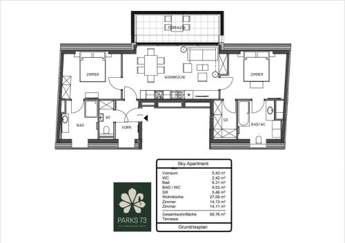 Планировка Parks 73 The Townhouse Hotel