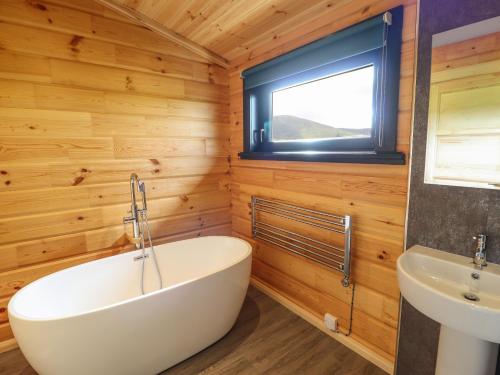 Ett badrum på Bacheiddon Log Cabin