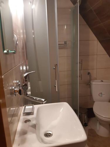 Koupelna v ubytování Wypoczynek u Hazów