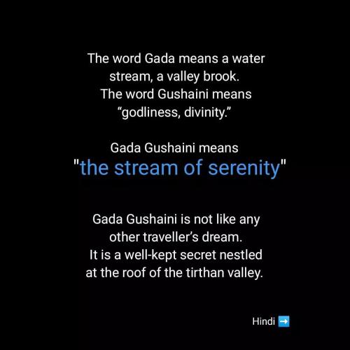 a text message about the word cabal means a water stream a valley brook at Orange sky home stay gadaGushaini near jibhi in Jibhi
