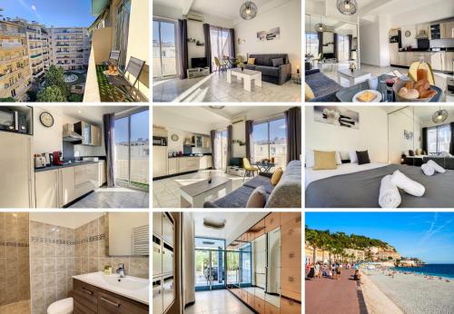un collage de photos d'un appartement dans l'établissement Nestor&Jeeves - CITRONNIER AZUR - Central - Close sea - Balcony, à Nice