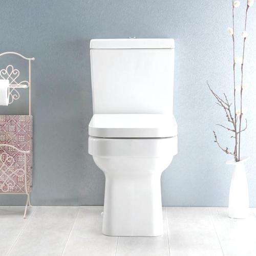 - des toilettes blanches dans une chambre avec un vase dans l'établissement Maison confortable à Saint-Cyprien avec piscine partagée, à Saint-Cyprien