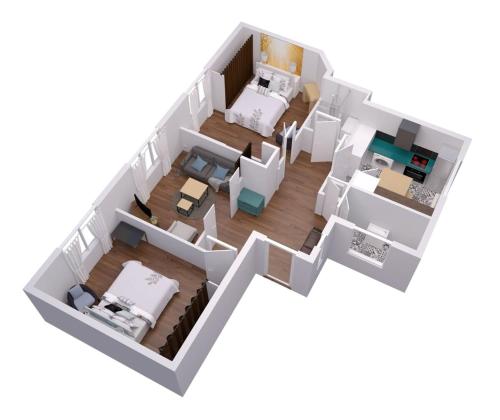 a floor plan of a house at L'Aparté HYPER CENTRE LUMINEUX in Lorient