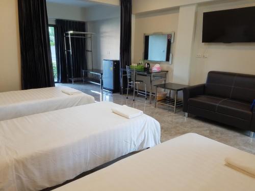 Cama o camas de una habitación en DD Residence Sai5 Salaya ห้องพัก ดีดี สาย5 ศาลายา