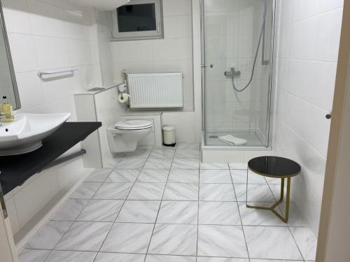 Koupelna v ubytování Haus Gartenblick