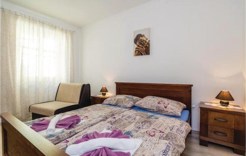 Postelja oz. postelje v sobi nastanitve Nice Home In Selce With 2 Bedrooms And Wifi