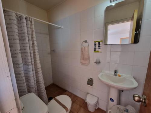 Koupelna v ubytování Apart Hotel Antu de Villarrica