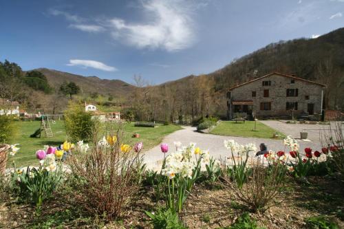 a garden of flowers in front of a building at Mas Manyaques in Le Tech