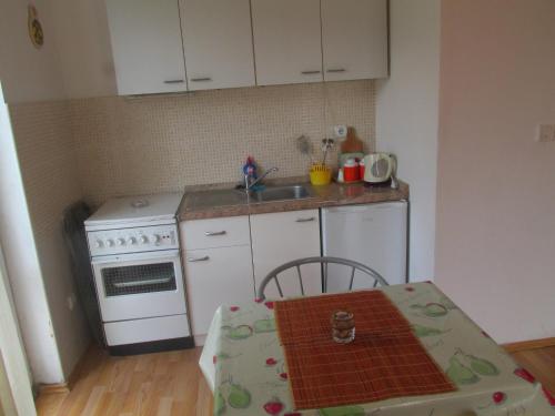 Η κουζίνα ή μικρή κουζίνα στο Apartmani Kljunak