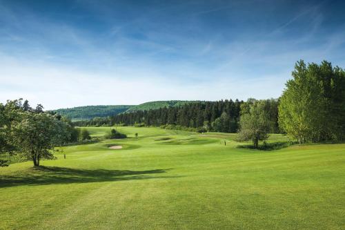 a view of a golf course with a green at Spa & GolfResort Weimarer Land in Blankenhain