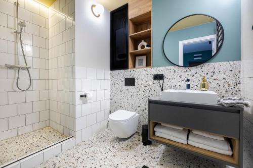 Kúpeľňa v ubytovaní Praia Apartments - 200 m do Plaży Apartament z balkonem i widokiem