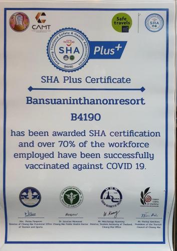 Certifikát, hodnocení, plakát nebo jiný dokument vystavený v ubytování Bansuan Inthanon Resort