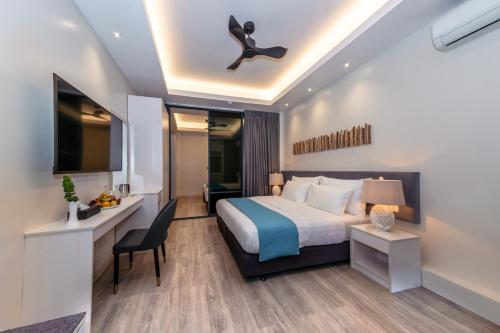 Postel nebo postele na pokoji v ubytování Sky Beach Maldives - Dhiffushi
