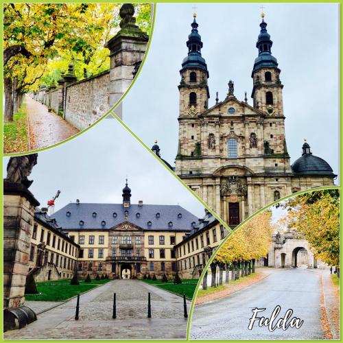 a collage of three pictures of a building at Haus Elise in Kirchheim