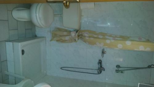 a bathroom with a toilet and a bath tub at Villa Sophia in Ofrínion