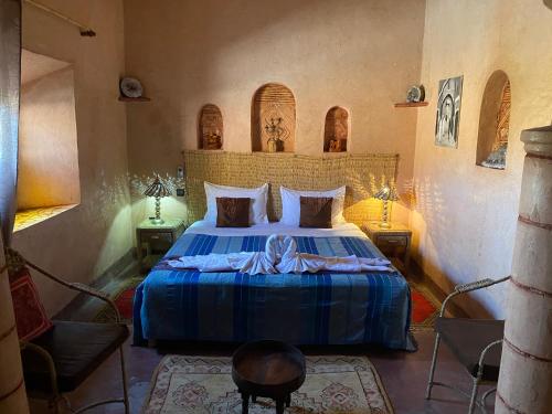 Cama o camas de una habitación en Riad Paradise of Silence