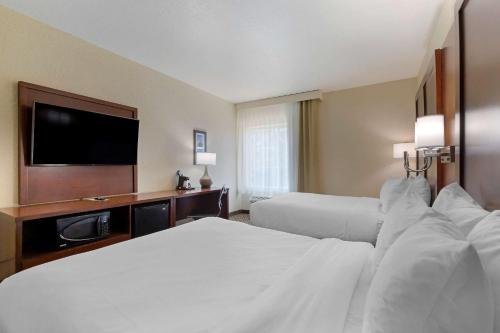 Katil atau katil-katil dalam bilik di Comfort Inn & Suites Near Six Flags & Medical Center