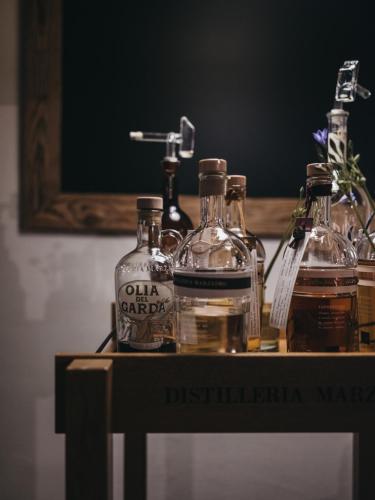 a group of bottles of alcohol on a table at VAYA Sölden inklusive Summer Card in Sölden