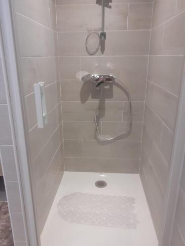 une salle de bain avec douche et toilettes dans l'établissement chez le tit, à Mèze