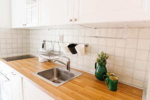 a kitchen with a sink and a counter top at Barba Zoran in Bol
