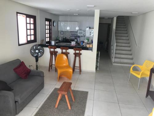 Kuchyň nebo kuchyňský kout v ubytování Casa de praia completa em Milagres