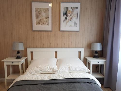 Posteľ alebo postele v izbe v ubytovaní Apartament Triventi 88 z Widokiem na Śnieżkę - 5D Apartamenty