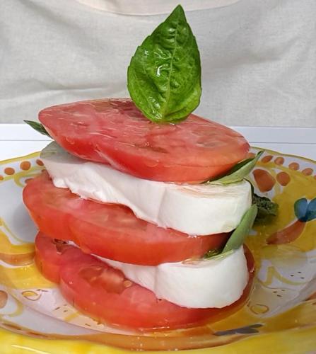 Maison Ligea في سورينتو: كومة من شرائح الطماطم على طبق
