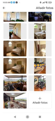 a collage of different pictures of a room at Terraza Cielito Lindo in Oaxaca City