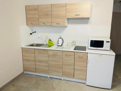 Kuchyň nebo kuchyňský kout v ubytování Apartament InCity Kielce