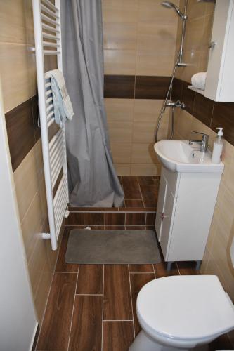 Kúpeľňa v ubytovaní Malomszeg Apartman 3